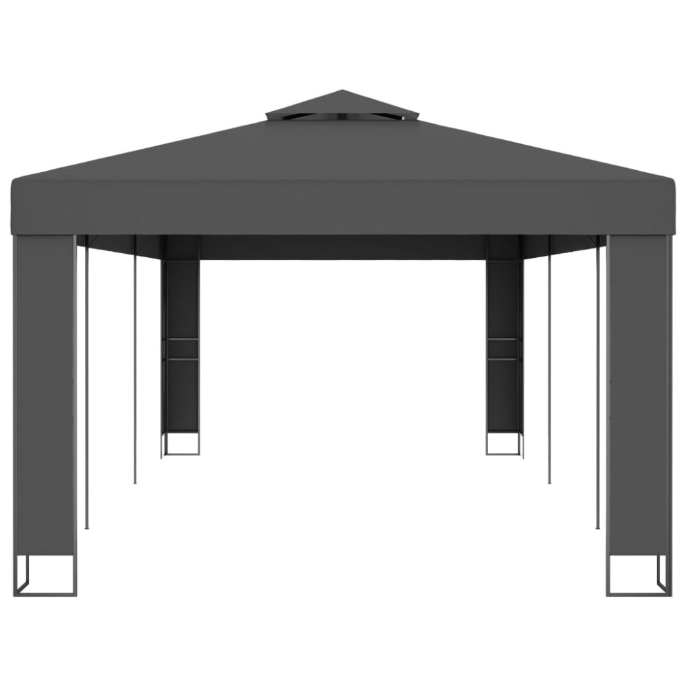 Produktbild för Paviljong med dubbeltak 3x6 m antracit