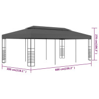 Produktbild för Paviljong 3x6 m antracit