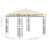 Produktbild för Paviljong med myggnät 3x3x2,73 m gräddvit 180 g/m²