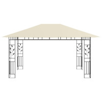 Miniatyr av produktbild för Paviljong med myggnät 4x3x2,73 m gräddvit 180 g/m²