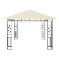 Miniatyr av produktbild för Paviljong med myggnät 4x3x2,73 m gräddvit 180 g/m²