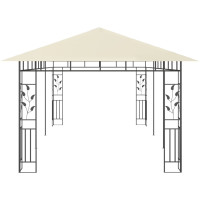 Miniatyr av produktbild för Paviljong med myggnät 6x3x2,73 m gräddvit