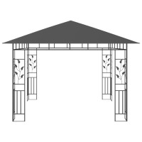 Produktbild för Paviljong med myggnät 3x3x2,73 m antracit 180 g/m²