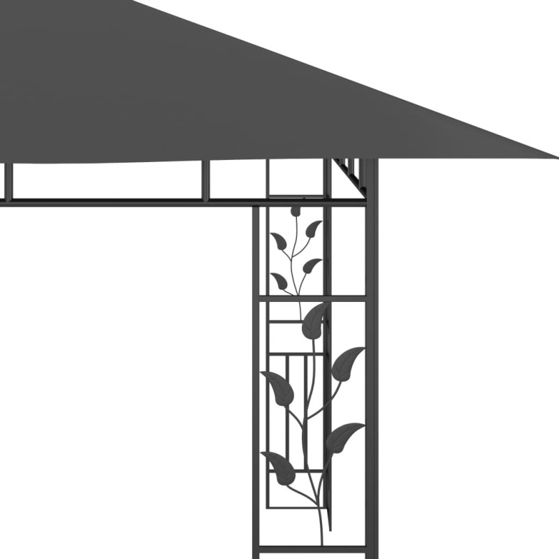 Produktbild för Paviljong med myggnät 4x3x2,73 m antracit 180 g/m²