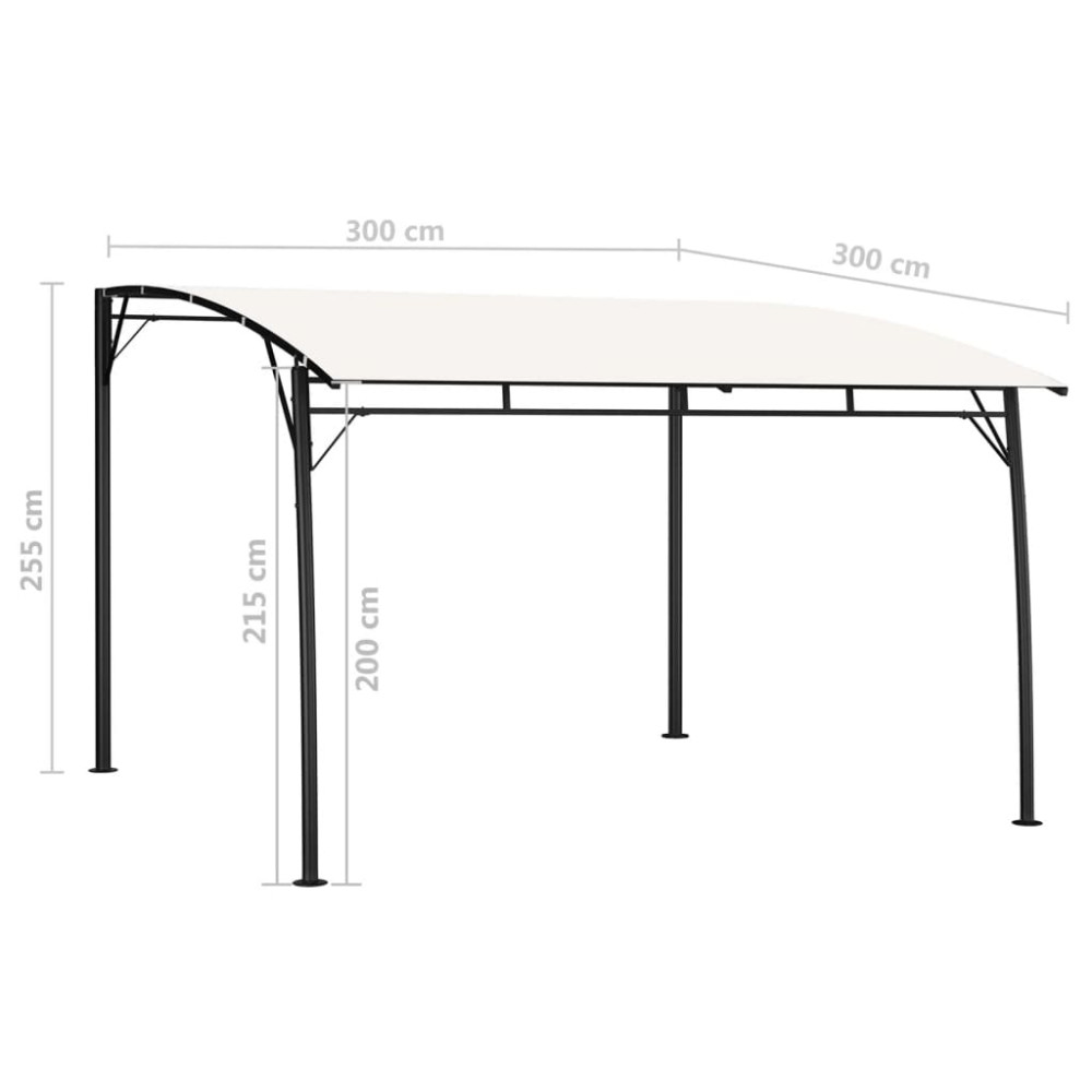 Produktbild för Paviljong 3x3x2,55 m gräddvit