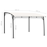 Produktbild för Paviljong 3x3x2,55 m gräddvit