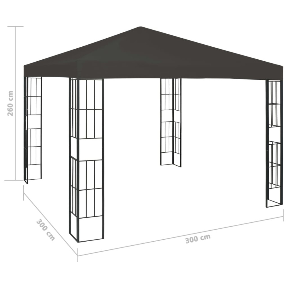 Produktbild för Paviljong 3x3 m antracit