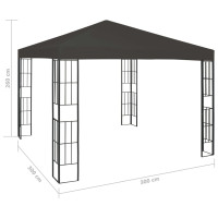 Produktbild för Paviljong 3x3 m antracit