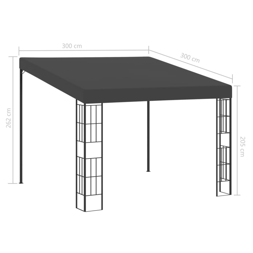Produktbild för Väggmonterad paviljong 3x3 m antracit tyg