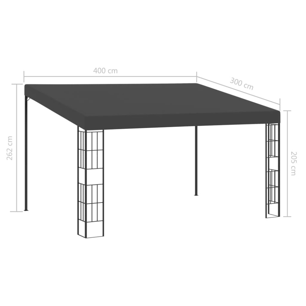 Produktbild för Väggmonterad paviljong 3x4 m antracit tyg