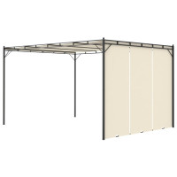 Produktbild för Trädgårdspaviljong med draperier 4x3x2,25 m gräddvit