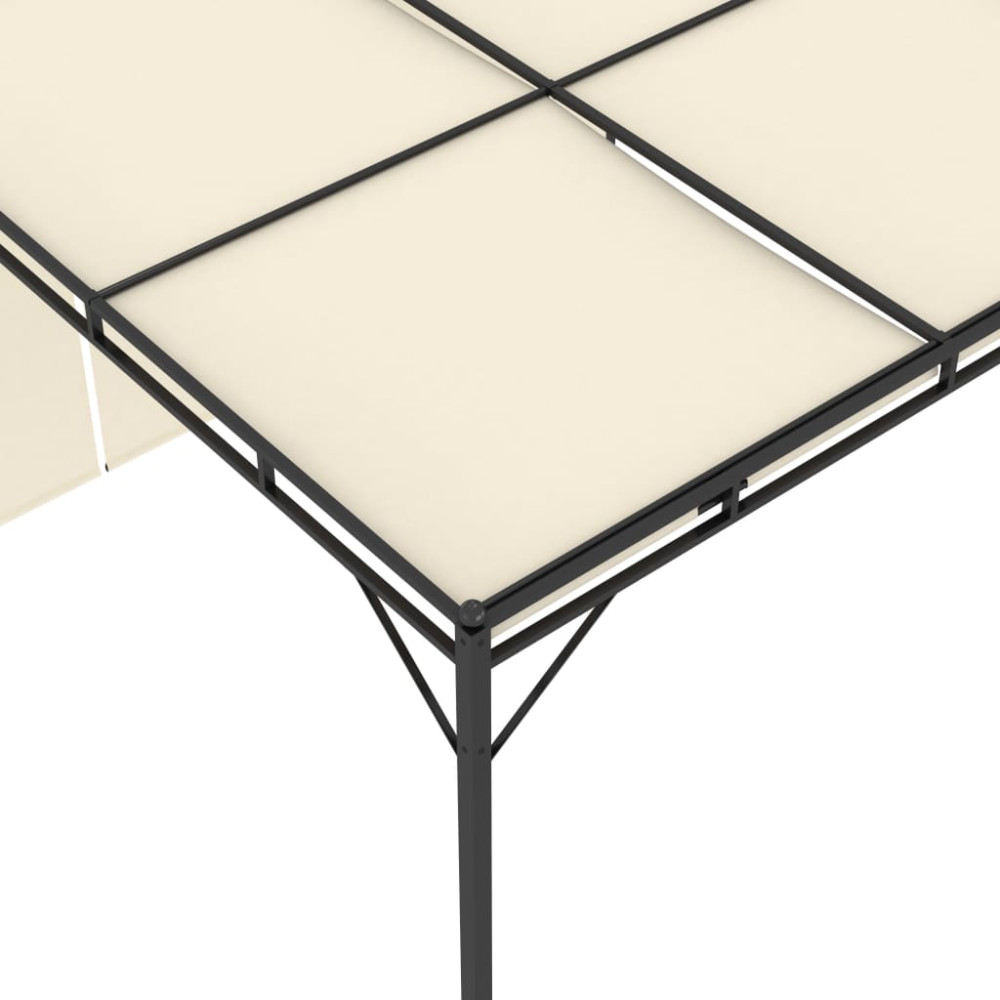Produktbild för Trädgårdspaviljong med draperier 4x3x2,25 m gräddvit