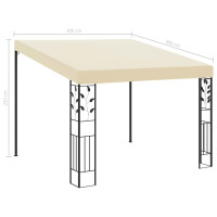 Produktbild för Väggmonterad paviljong 3x3x2,5 m gräddvit