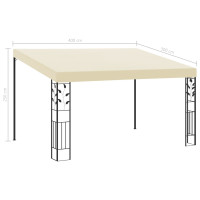 Produktbild för Väggmonterad paviljong 4x3x2,5 m gräddvit