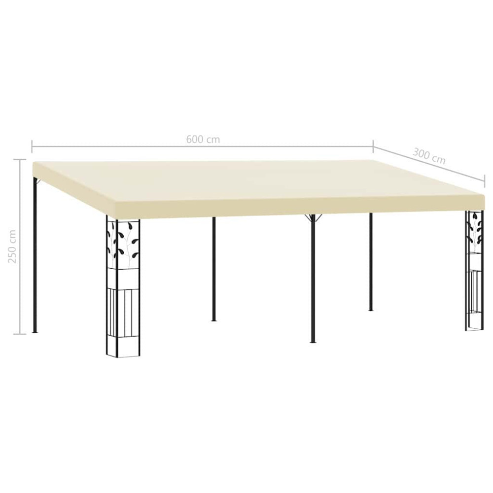Produktbild för Väggmonterad paviljong 6x3x2,5 m gräddvit