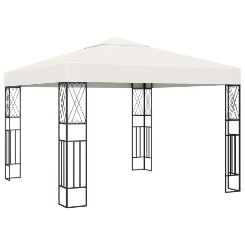 vidaXL Paviljong 3x3 m gräddvit tyg