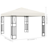 Produktbild för Paviljong 3x3 m gräddvit tyg