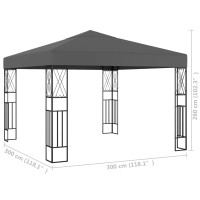 Produktbild för Paviljong 3x3 m antracit tyg