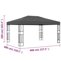 Produktbild för Paviljong 3x4 m antracit tyg