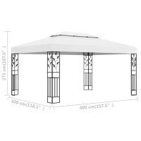 Produktbild för Paviljong med dubbeltak 3x4 m vit