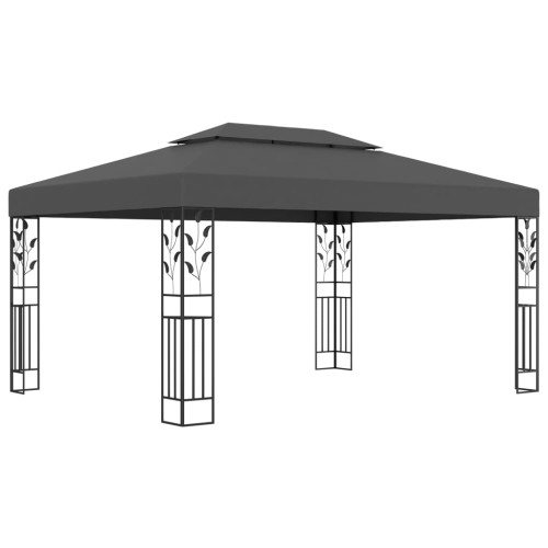 vidaXL Paviljong med dubbeltak 3x4m antracit