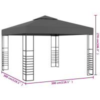 Produktbild för Paviljong 3x3 m antracit