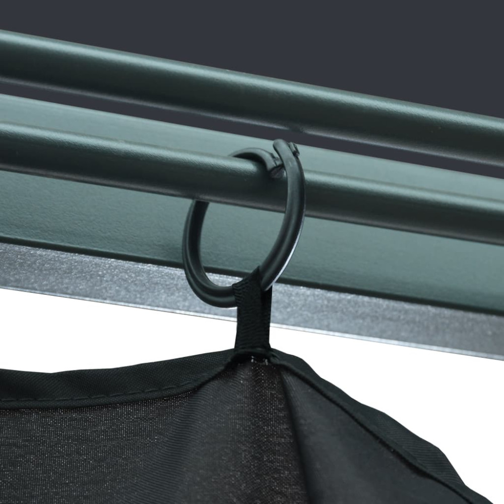 Produktbild för Paviljong med gardiner 300x300 cm antracit aluminium