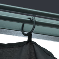 Produktbild för Paviljong med gardiner 300x300 cm antracit aluminium