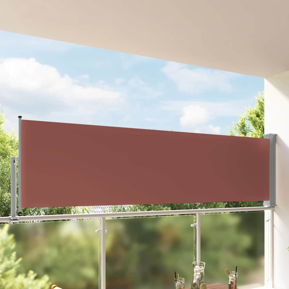 Produktbild för Infällbar sidomarkis 100x300 cm brun
