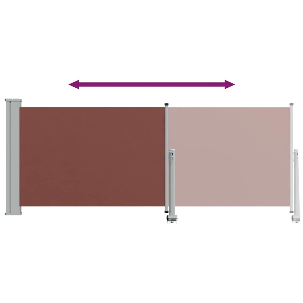 Produktbild för Infällbar sidomarkis 100x300 cm brun