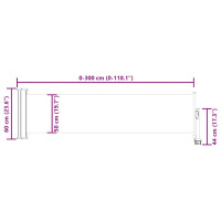Produktbild för Infällbar sidomarkis 60x300 cm brun
