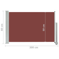 Produktbild för Infällbar sidomarkis 60x300 cm brun
