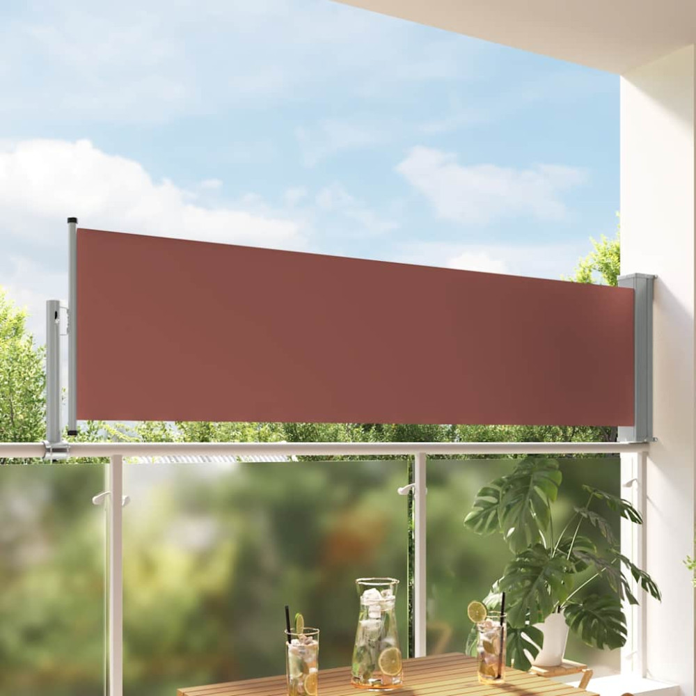 Produktbild för Infällbar sidomarkis 80x300 cm brun