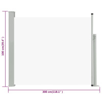 Produktbild för Infällbar sidomarkis 100x300 cm gräddvit