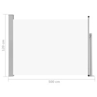 Produktbild för Infällbar sidomarkis 120x500 cm gräddvit