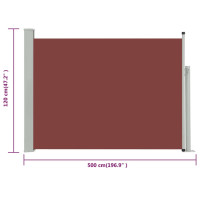 Produktbild för Infällbar sidomarkis 120x500 cm brun