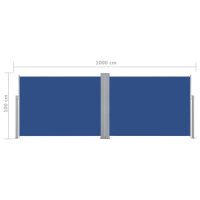 Produktbild för Infällbar sidomarkis blå 100x1000 cm