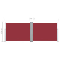 Produktbild för Infällbar sidomarkis röd 120x1000 cm