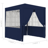 Produktbild för Professionellt partytält med väggar 2x2 m blå 90 g/m²