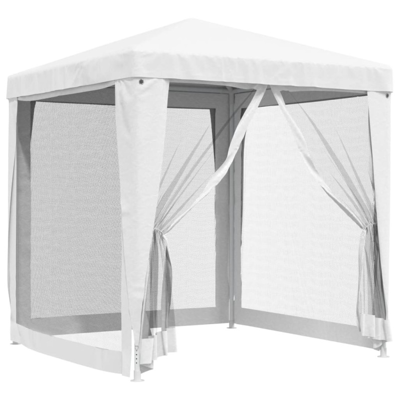 Produktbild för Partytält med 4 sidoväggar i nät 2x2 m vit