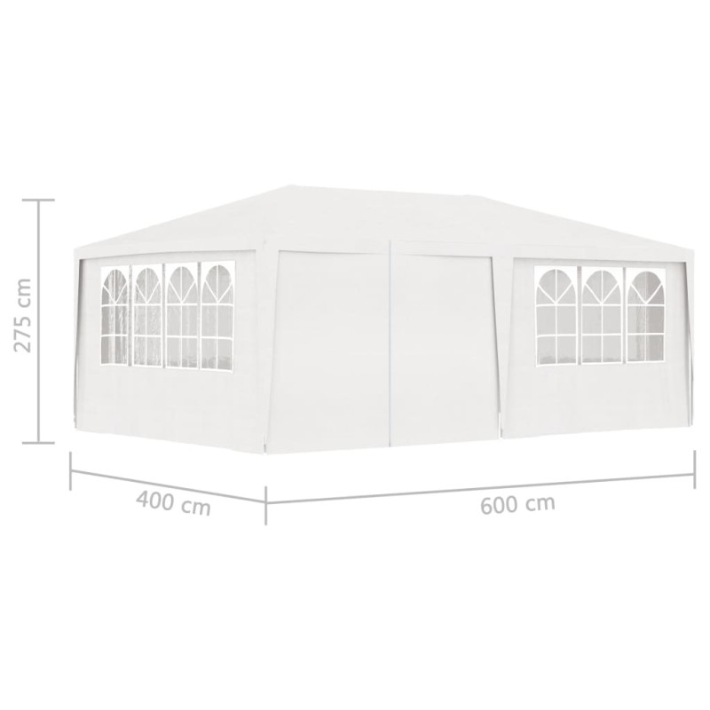Produktbild för Professionellt partytält med väggar 4x6 m vit 90 g/m²