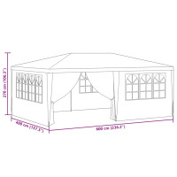Produktbild för Professionellt partytält med väggar 4x6 m vit 90 g/m²