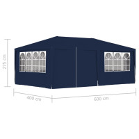 Produktbild för Professionellt partytält med väggar 4x6 m blå 90 g/m²