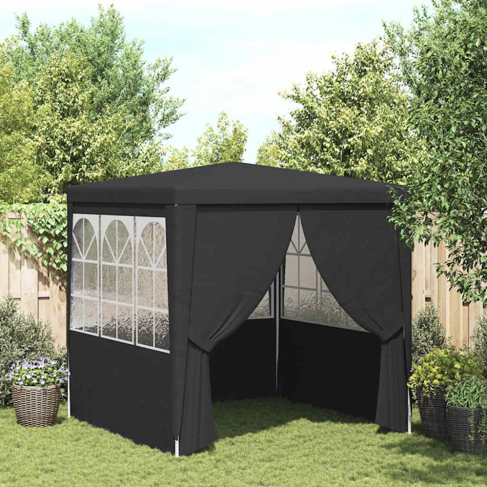 Produktbild för Professionellt partytält med väggar 2x2 m antracit 90 g/m²