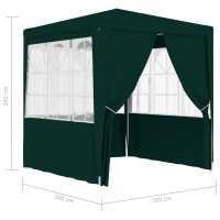 Produktbild för Professionellt partytält med väggar 2x2 m grön 90 g/m²