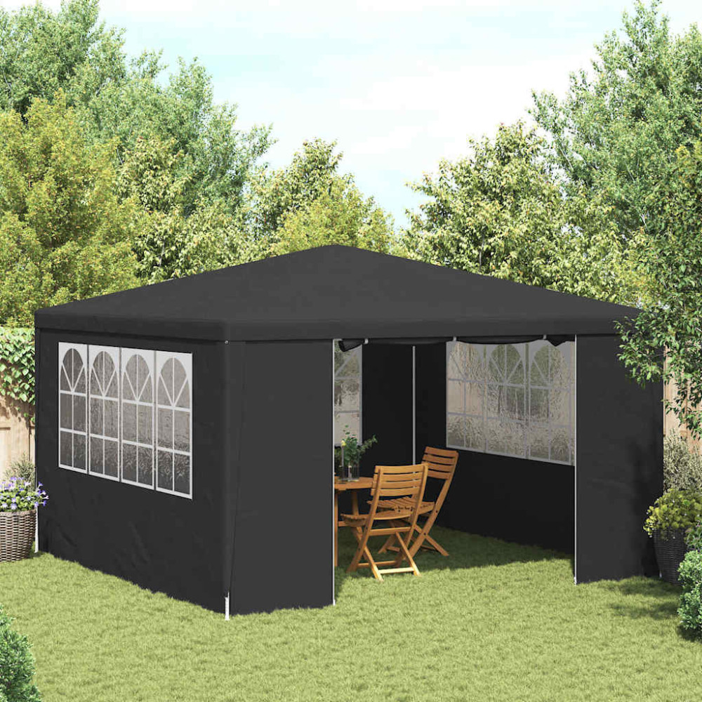 Produktbild för Professionellt partytält med väggar 4x4 m antracit 90 g/m²