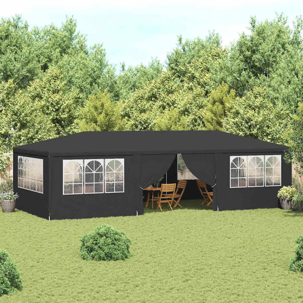 Produktbild för Professionellt partytält med väggar 4x9 m antracit 90 g/m²