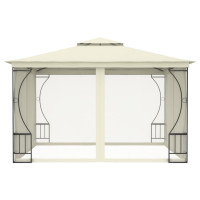 Produktbild för Paviljong med nät 300x300x265 cm gräddvit