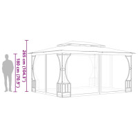Produktbild för Paviljong med nät 300x400x265 cm antracit