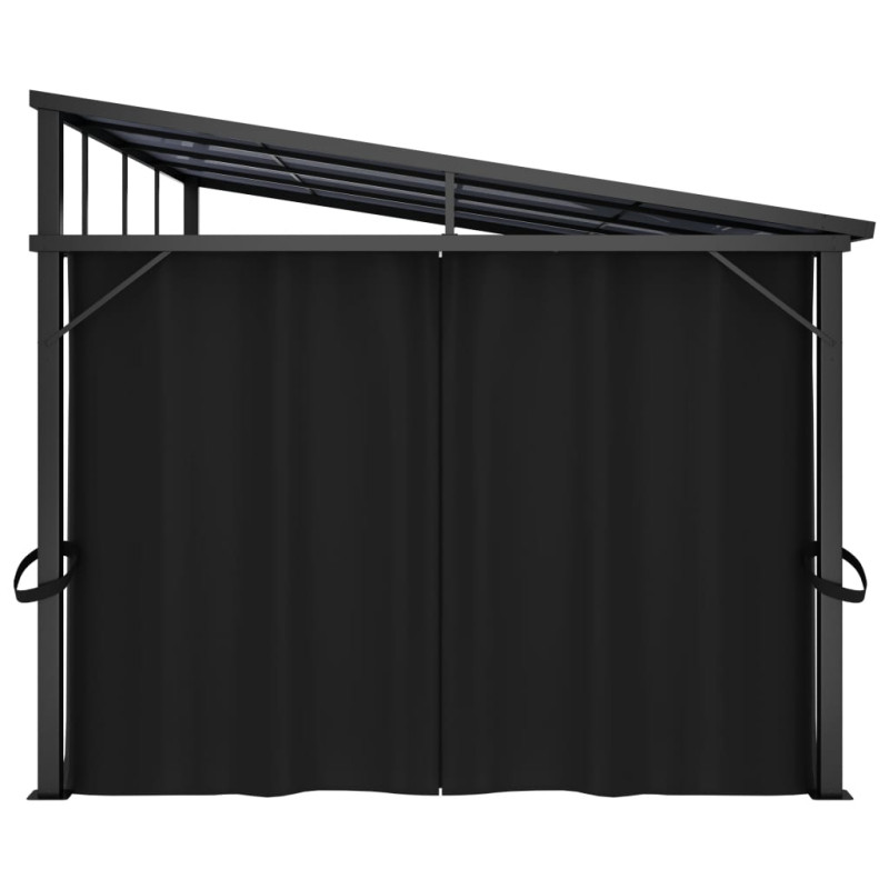 Produktbild för Paviljong med gardiner 405x294x244 cm antracit